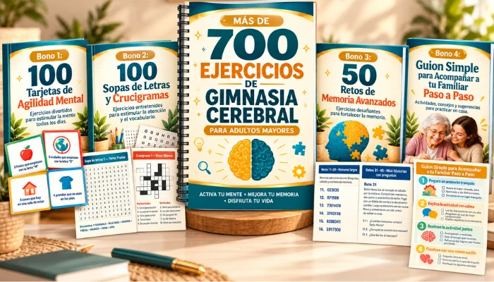 Cuaderno principal de 700 ejercicios junto a los materiales incluidos