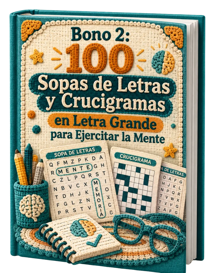 Cuaderno de 100 sopas de letras y crucigramas en letra grande