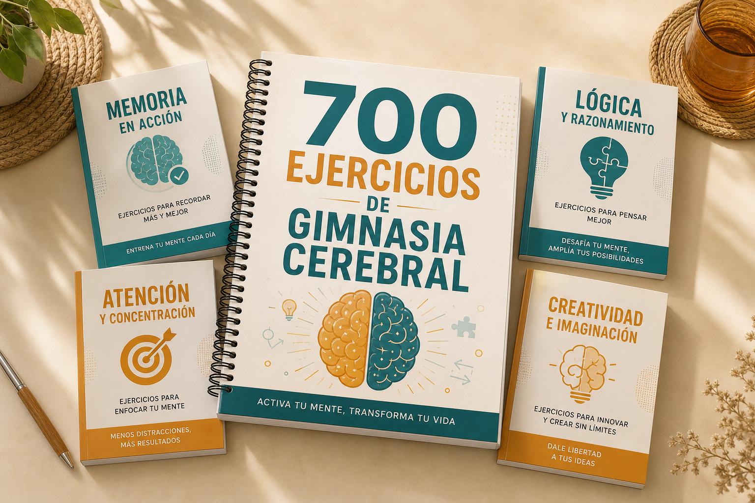 Cuaderno principal de 700 ejercicios junto a los materiales incluidos